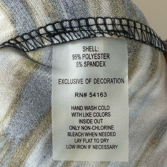 Calvin Klein Black and Brown Faux Wrap Blouse With Gold Embellishment Size 2X - Picture 6 of 7